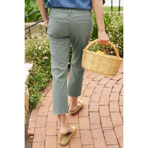 Frank & Eileen Wicklow Italian Twill Chino Cropped Trouser Pant Rosemary Size 4 - Picture 3 of 7